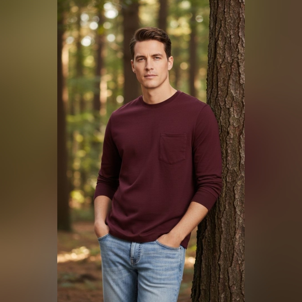 AND NOW THIS Men's Pocket Long-Sleeve T-Shirt